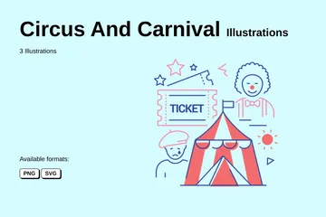 Zirkus und Karneval Illustrationspack