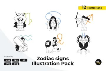 Zodiac Signs Illustration Pack