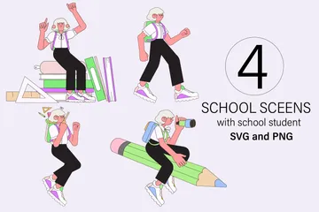 Zurück zur Schule Illustrationspack