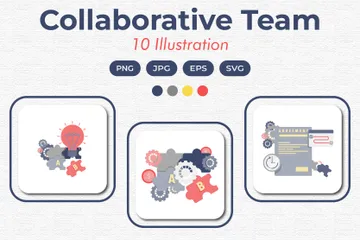 Zusammenarbeitendes Team Illustrationspack