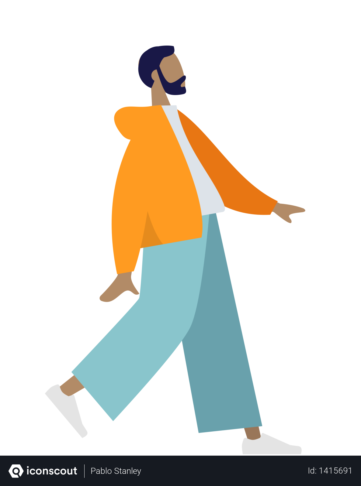 Free Beard man Illustration download in PNG & Vector format