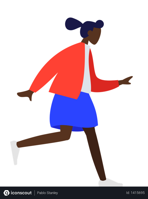 Free Black girl Illustration download in PNG & Vector format
