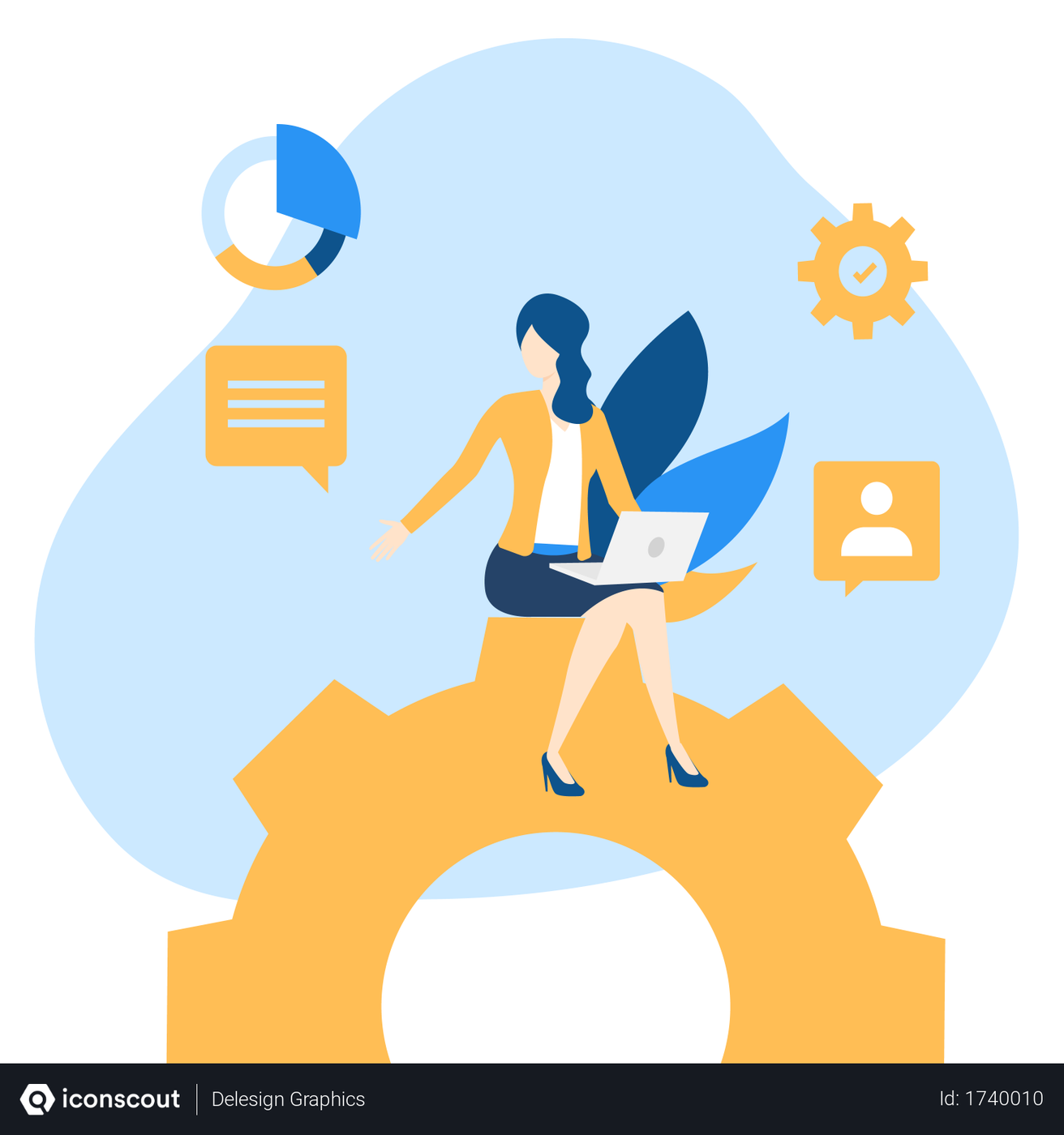 Best Free Content creator Illustration download in PNG & Vector format