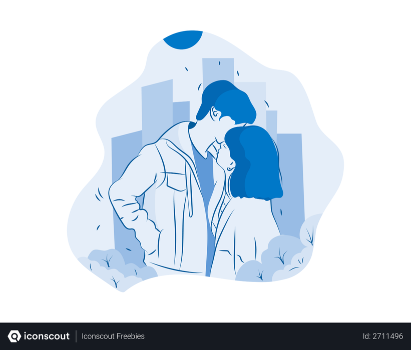 Couple kissing Illustration