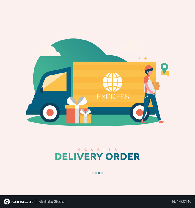 Free Delivery Your Order Illustration download in PNG & Vector format