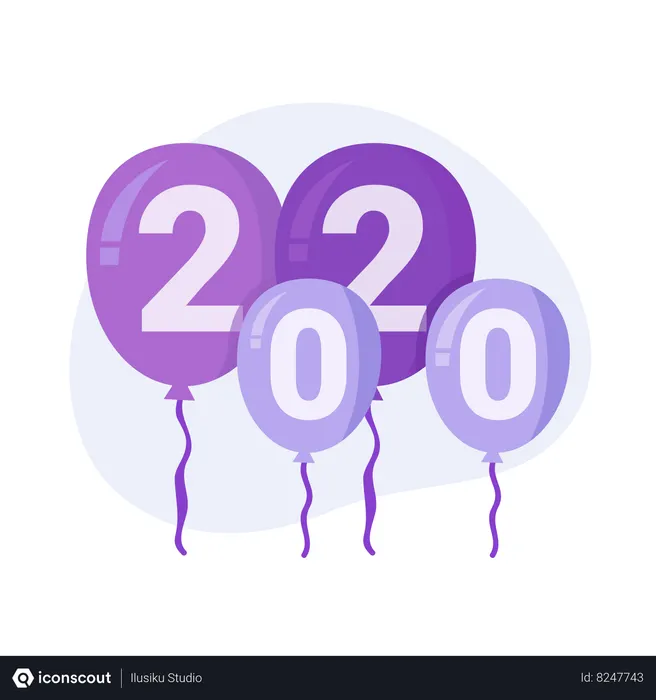 Free Ballon du nouvel an  Illustration