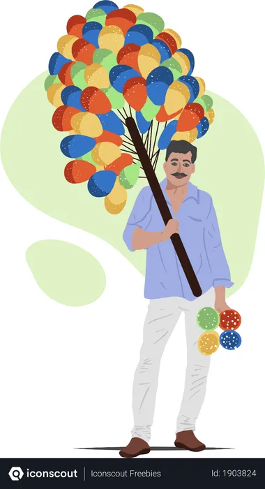 Free Balloon Guy  Illustration