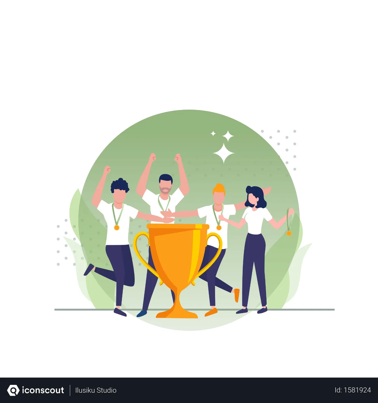 Free The Best Team Gets The Trophy Illustration Free Download
