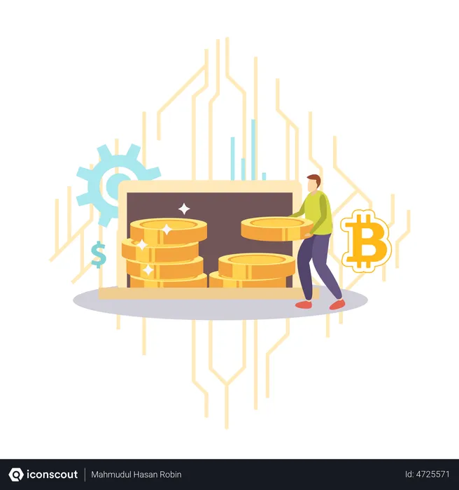 Free Bitcoin Investment  Illustration