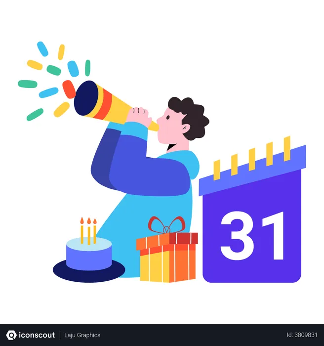 Free Blow the Trumpet at the End of the Year  Illustration