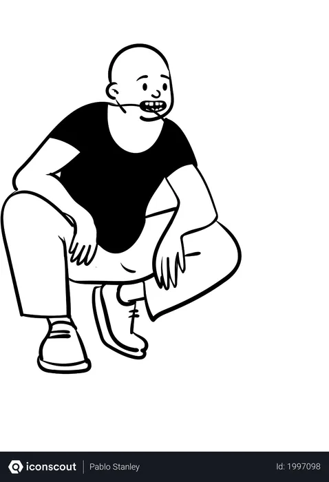 Free Boy Sitting  Illustration