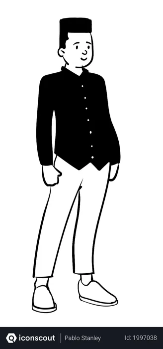Free Boy Wearing Black Shirt  Illustration