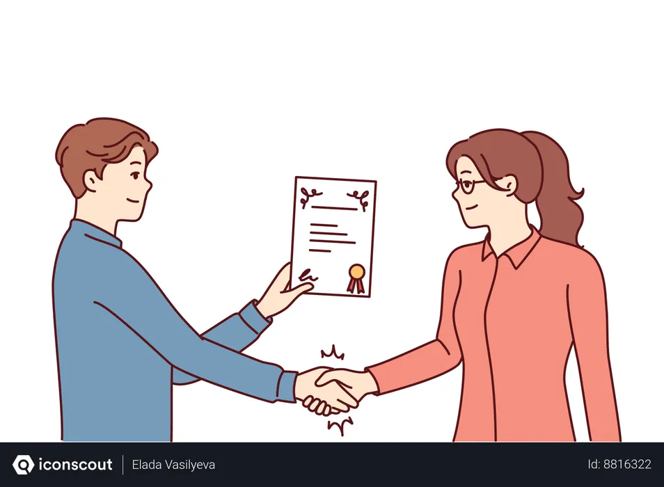 Free Business partners are signing business deal  Illustration