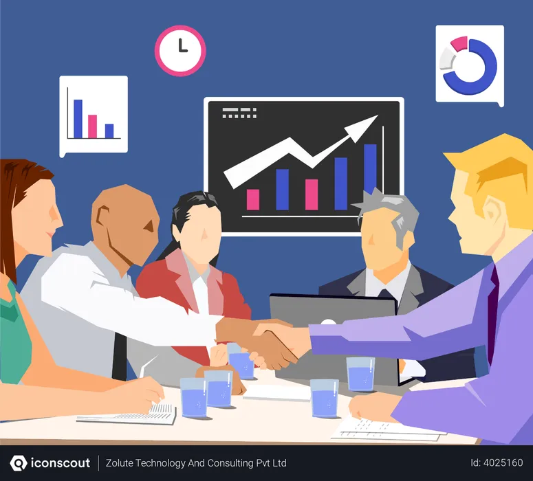 Free Business partners shaking hands  Illustration