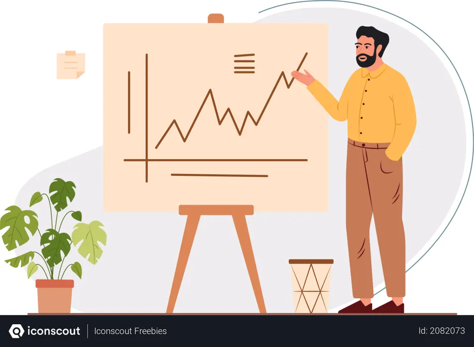 Free Businessman explaining the strategy  Illustration