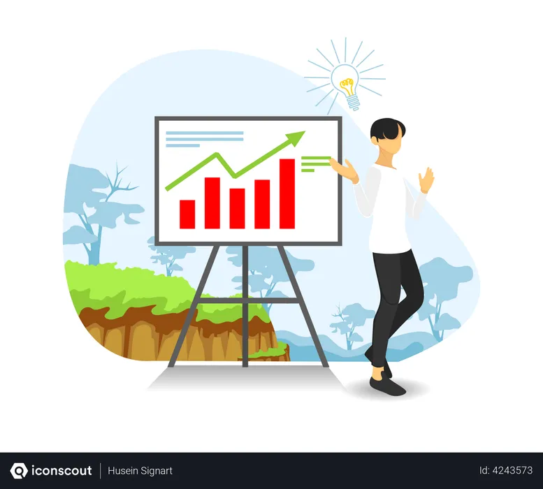 Free Businessman giving presentation  Illustration