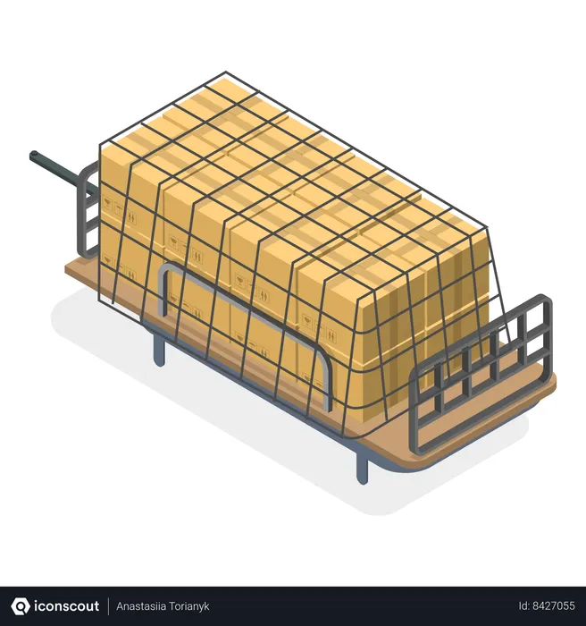 Free Armazenamento no teto do carro carregando caixas de encomendas  Ilustração