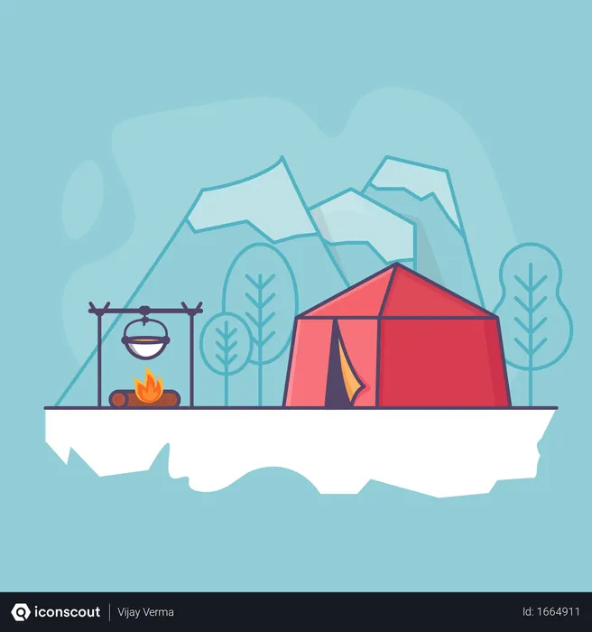 Free Camping  Illustration