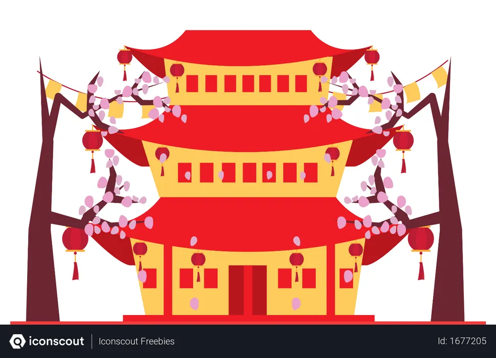 Free Casa tradicional chinesa  Ilustração