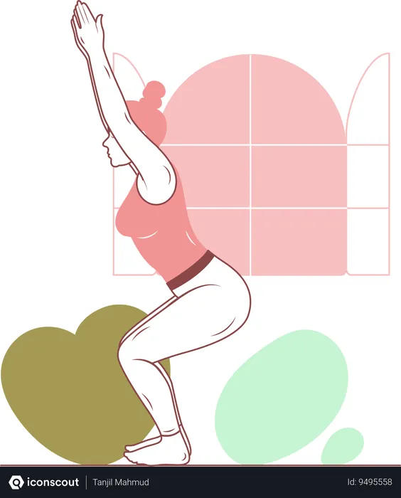 Free Chair Yoga Pose  Illustration