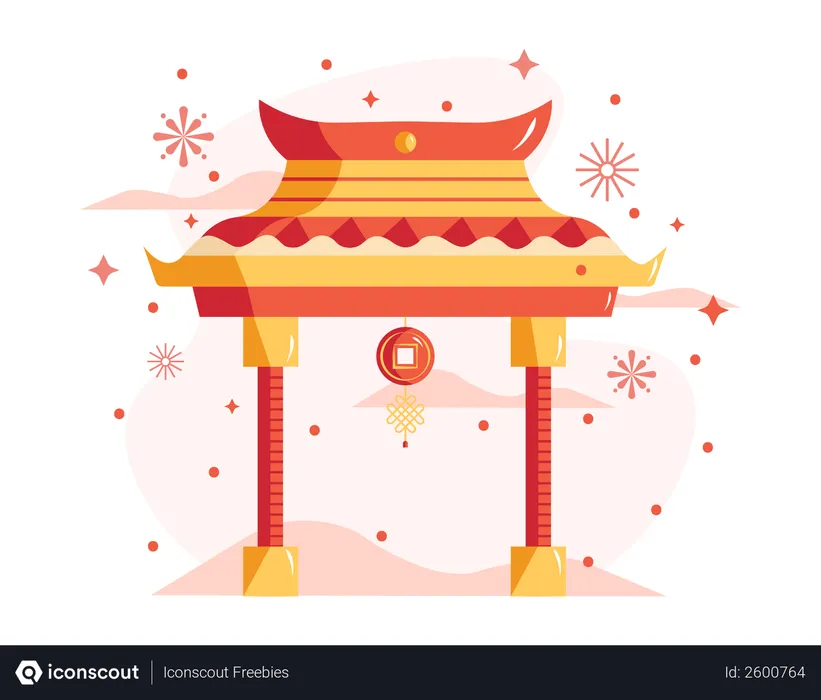 Free Chinese gate  Illustration