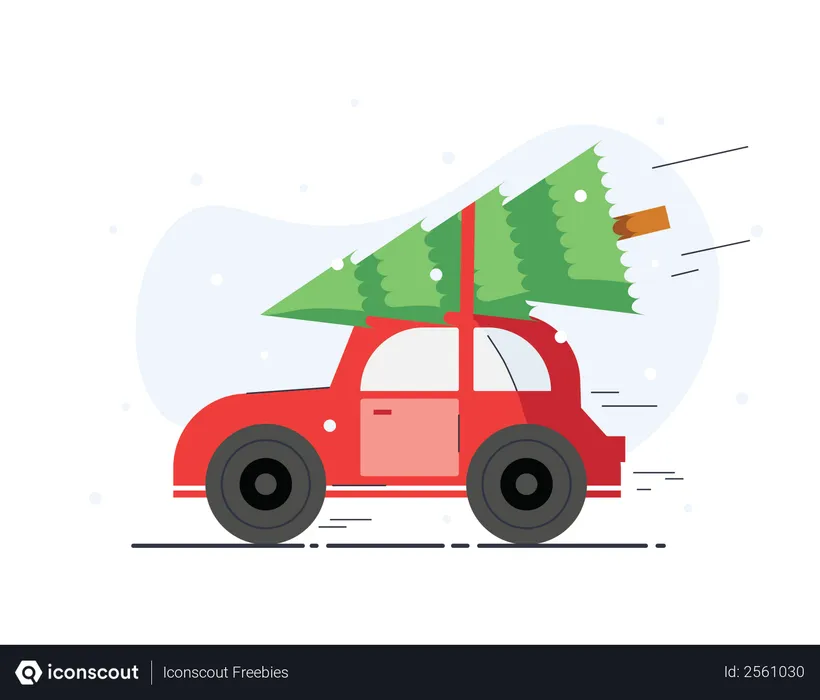 Free Christmas tree on the way  Illustration