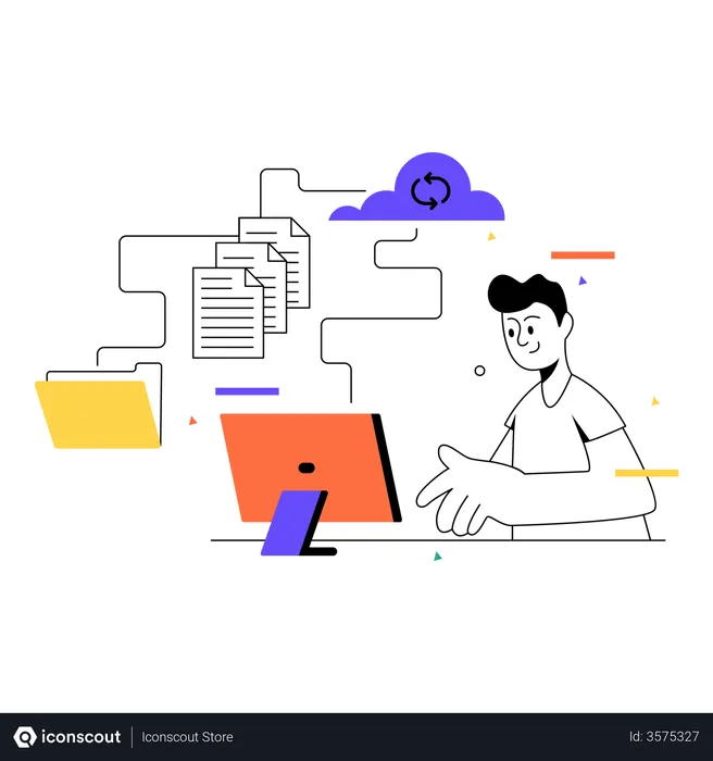 Free Cloud data processing  Illustration