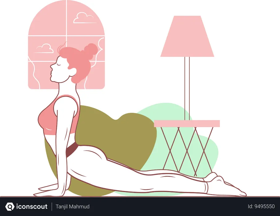 Free Cobra Yoga Pose  Illustration