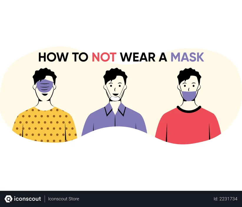 Free Como no usar mascarilla  Ilustración