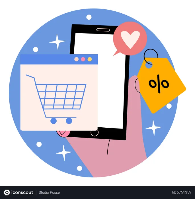 Free Desconto em compras on-line  Illustration