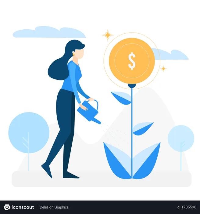 Free Concept of investment and saving money  Illustration