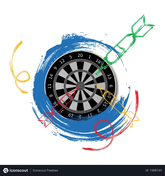 Free Concept of target or goal with dartboard and arrows  Illustration