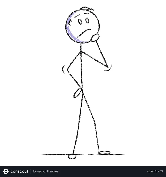 Best Free Confused Stickman Illustration download in PNG & Vector format