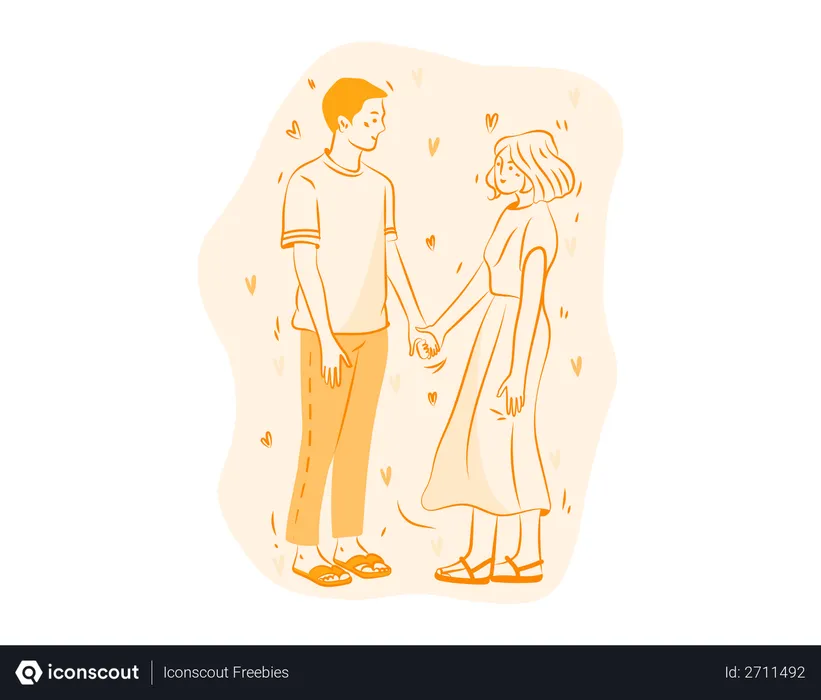 Free Couple holding Hands  Illustration