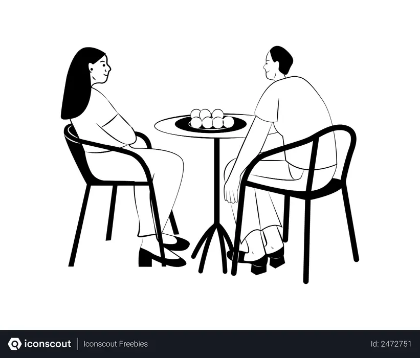 Free Couple mangeant des bonbons et des collations  Illustration
