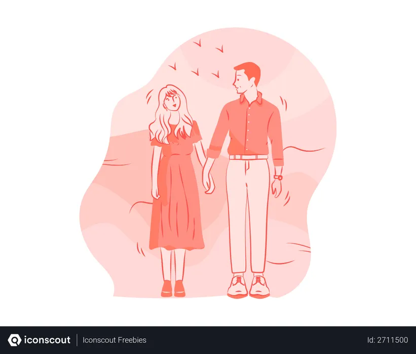Free Couple walking together  Illustration