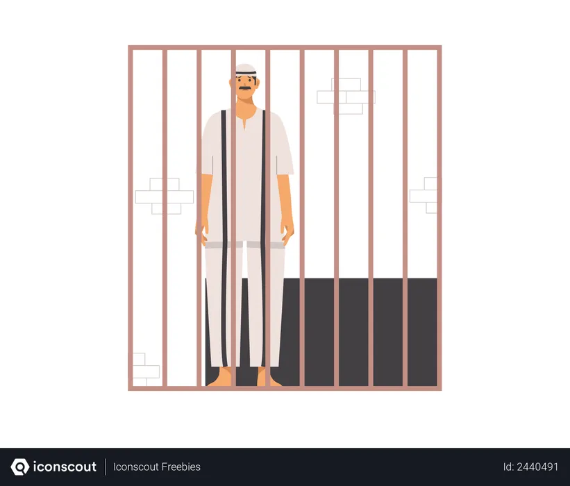 Free Criminal in jail  Illustration