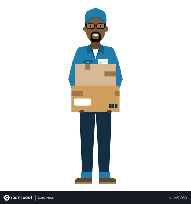 Free Deliveryman holding package  Illustration