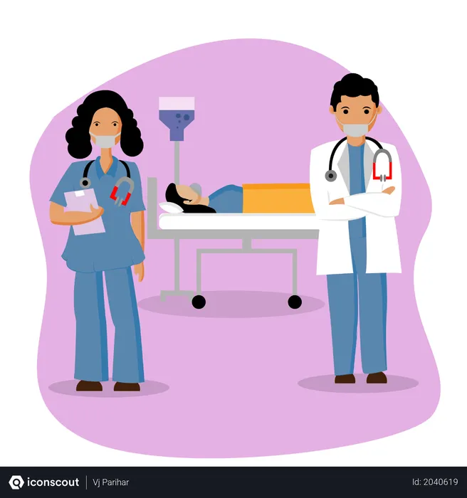 Free Doctor checking patient  Illustration