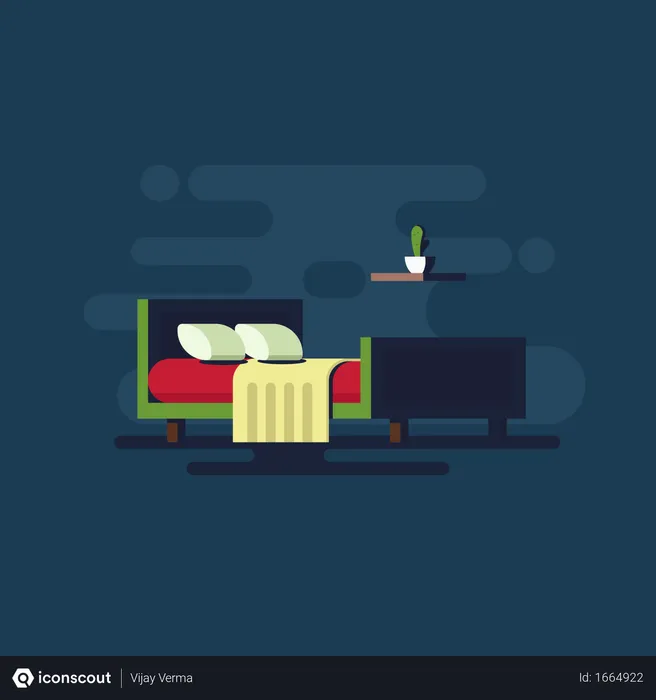 Free Double Bed  Illustration