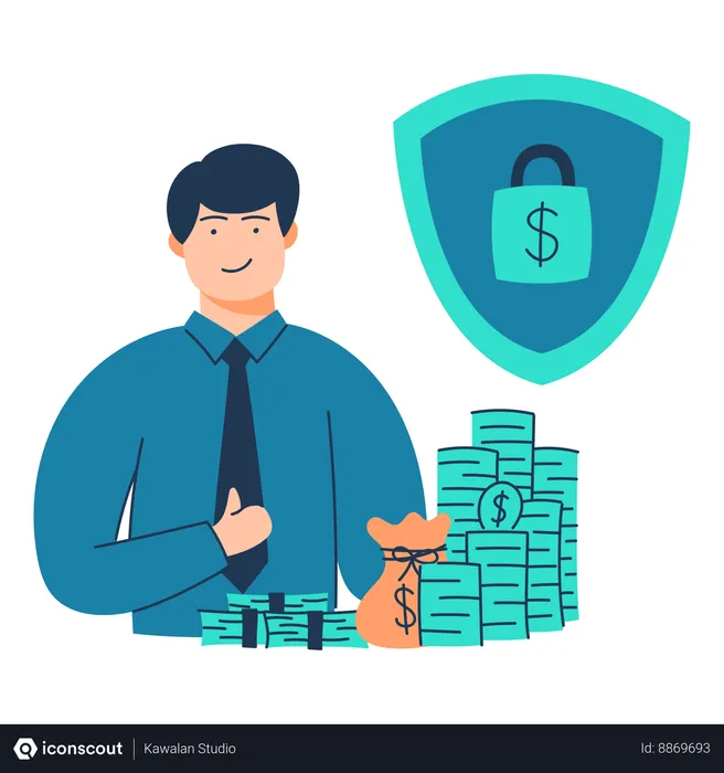 Free Employee does financial security  Illustration