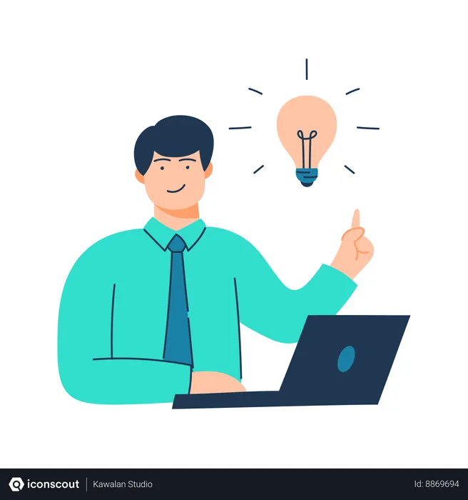 Free Employee have many new ideas  Illustration