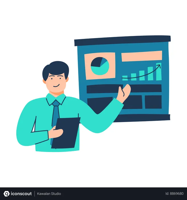 Free Employee is giving business presentation  Illustration