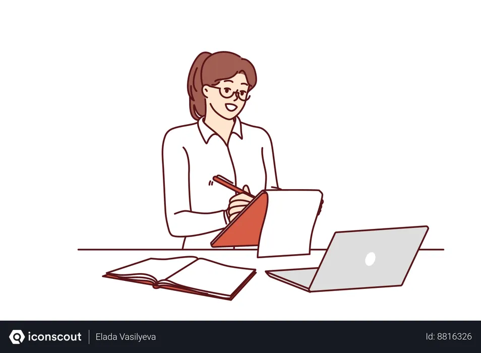 Free Employee is working online  Illustration