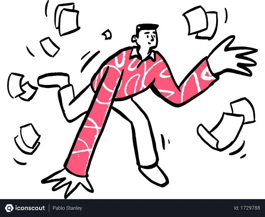 Free Employee with workload Illustration