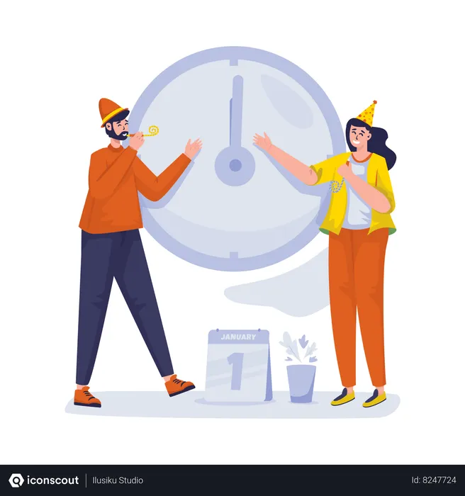 Free Esperando até o ano novo  Ilustração