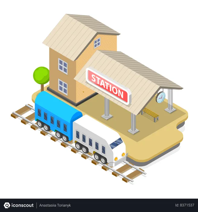Free Estação Ferroviária  Ilustração
