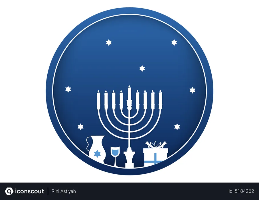 Free Feliz fiesta judía de Hanukkah  Ilustración