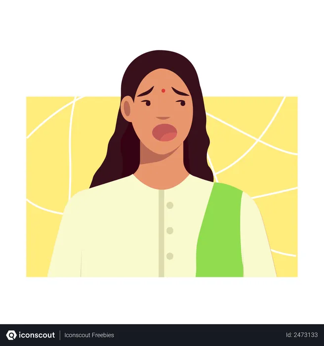 Free Female facing anxiety  Illustration