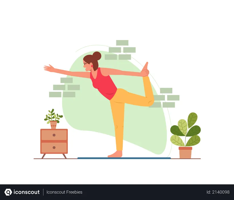 Free Girl doing yoga  Illustration